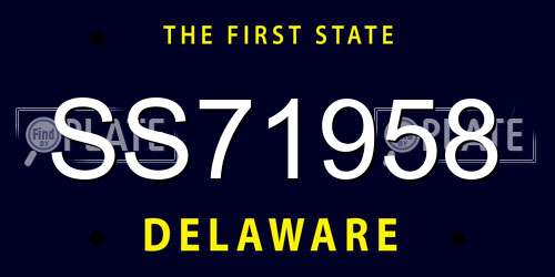 SS71958 Delaware License Plate