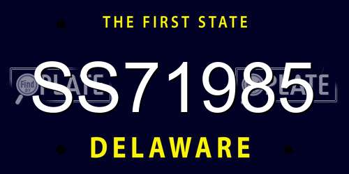 SS71985 Delaware License Plate