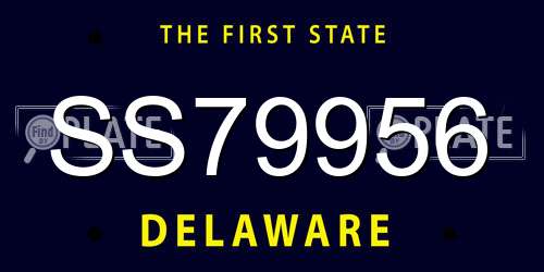 SS79956 Delaware License Plate