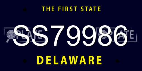 SS79986 Delaware License Plate