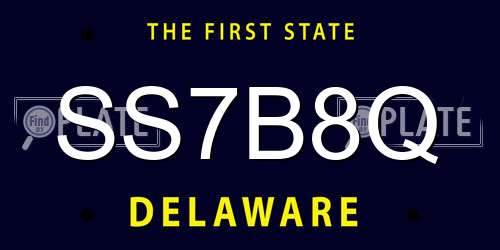 SS7B8Q Delaware License Plate