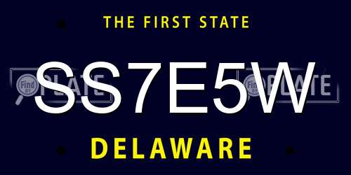 SS7E5W Delaware License Plate