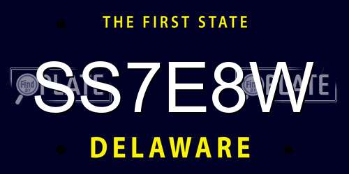 SS7E8W Delaware License Plate