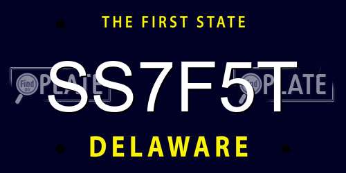 SS7F5T Delaware License Plate