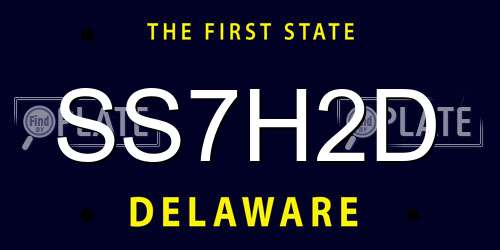 SS7H2D Delaware License Plate