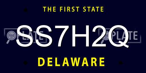 SS7H2Q Delaware License Plate