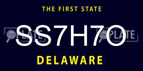 SS7H7O Delaware License Plate