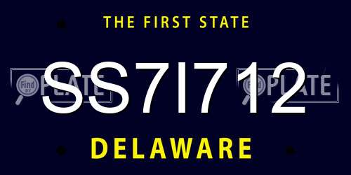 SS7I712 Delaware License Plate