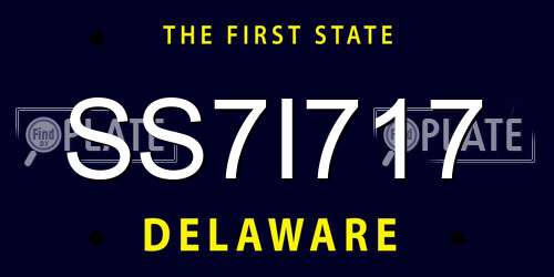 SS7I717 Delaware License Plate