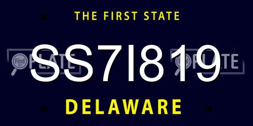 SS7I819 Delaware License Plate