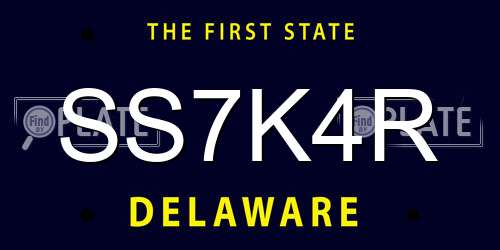 SS7K4R Delaware License Plate