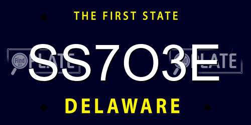 SS7O3E Delaware License Plate