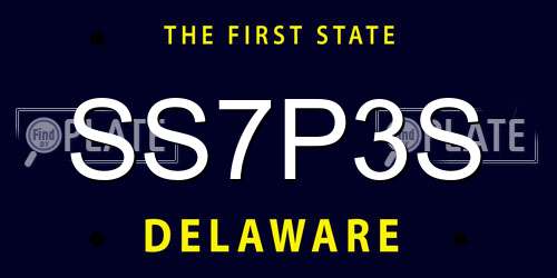 SS7P3S Delaware License Plate