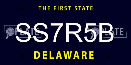 SS7R5B Delaware License Plate