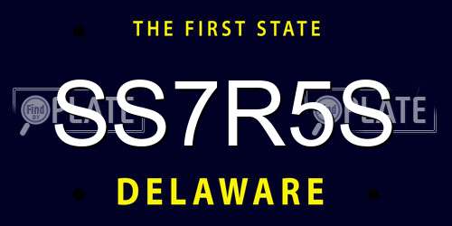 SS7R5S Delaware License Plate