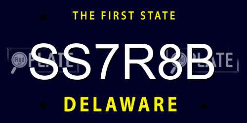 SS7R8B Delaware License Plate