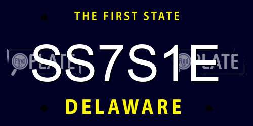 SS7S1E Delaware License Plate