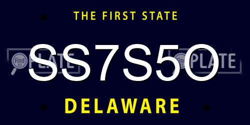 SS7S5O Delaware License Plate