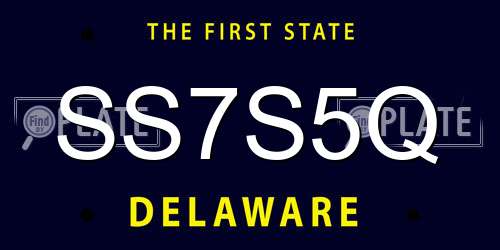 SS7S5Q Delaware License Plate