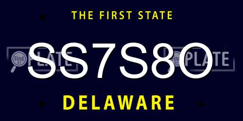 SS7S8O Delaware License Plate