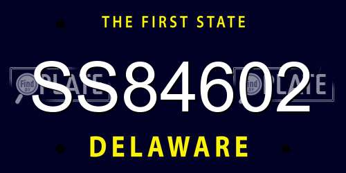 SS84602 Delaware License Plate
