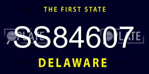 SS84607 Delaware License Plate