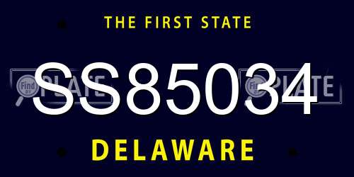 SS85034 Delaware License Plate