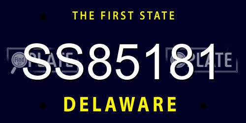 SS85181 Delaware License Plate