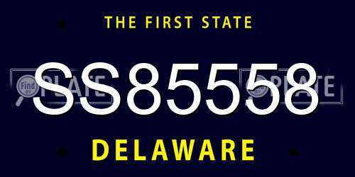 SS85558 Delaware License Plate