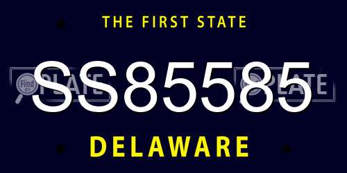SS85585 Delaware License Plate
