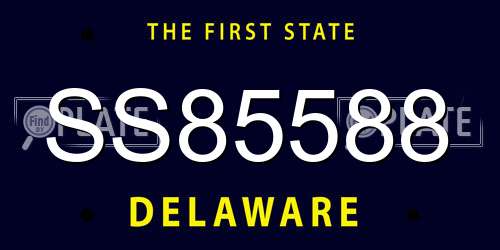 SS85588 Delaware License Plate
