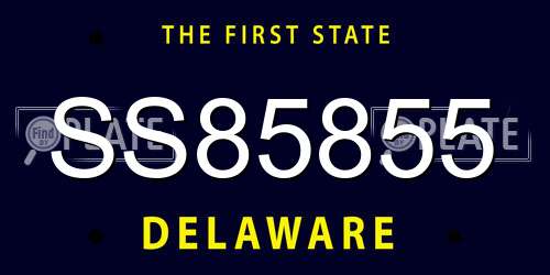 SS85855 Delaware License Plate