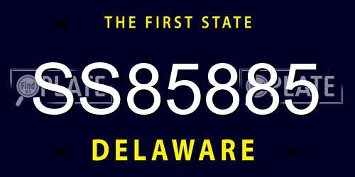 SS85885 Delaware License Plate