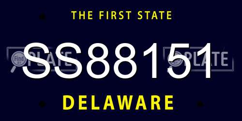 SS88151 Delaware License Plate