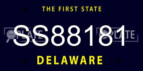 SS88181 Delaware License Plate