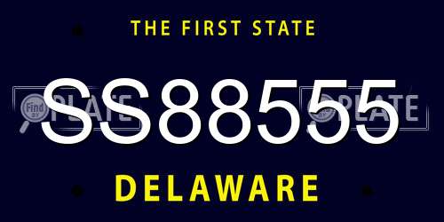 SS88555 Delaware License Plate