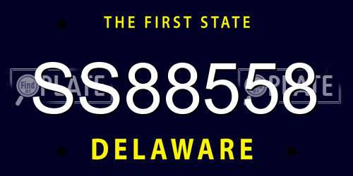 SS88558 Delaware License Plate