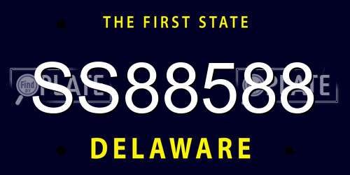 SS88588 Delaware License Plate