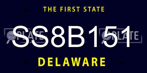 SS8B151 Delaware License Plate