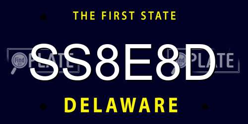 SS8E8D Delaware License Plate