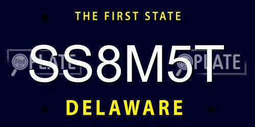 SS8M5T Delaware License Plate
