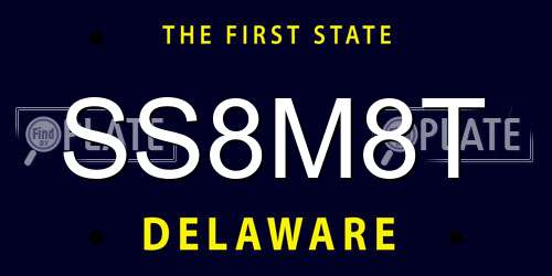 SS8M8T Delaware License Plate