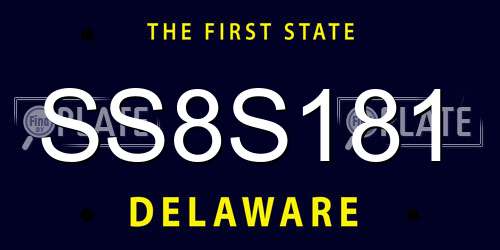 SS8S181 Delaware License Plate