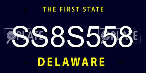 SS8S558 Delaware License Plate