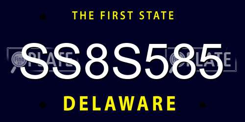 SS8S585 Delaware License Plate