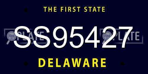 SS95427 Delaware License Plate
