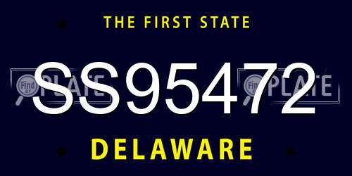 SS95472 Delaware License Plate