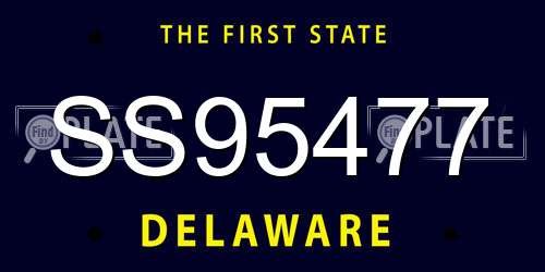 SS95477 Delaware License Plate
