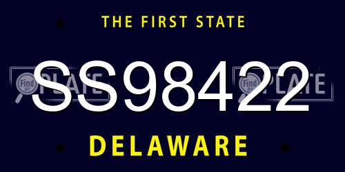 SS98422 Delaware License Plate