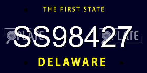 SS98427 Delaware License Plate